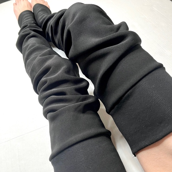Handmade Accessories - Black Fleece Lined Leg Warmers Warm Leggings Long Thigh Highs Slouch Socks Warm